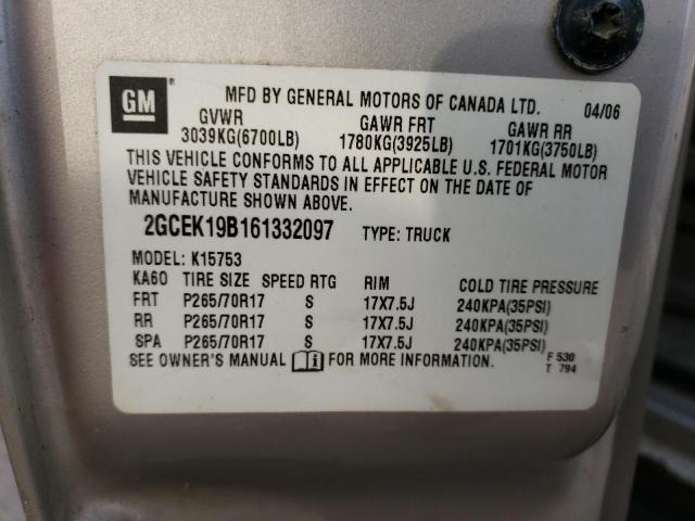 Photo 10 from auction – 2006 CHEVROLET SILVERADO with VIN 2GCEK19B161332097