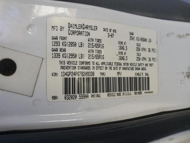 Photo 10 from auction – 2007 DODGE GRAND CARA with VIN 1D4GP24R67B209338