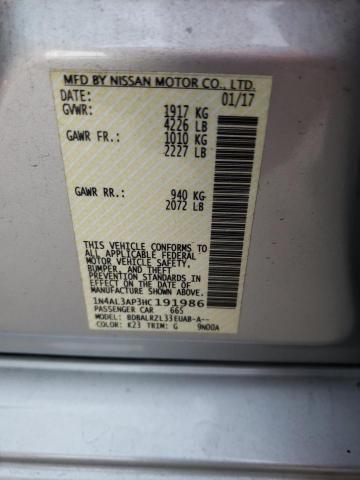Photo 10 from auction – 2017 NISSAN ALTIMA 2.5 with VIN 1N4AL3AP3HC191986