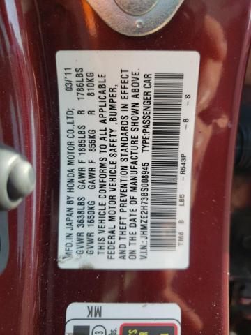 Photo 10 from auction – 2011 HONDA INSIGHT EX with VIN JHMZE2H73BS008945