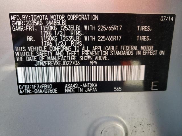 Photo 10 from auction – 2014 TOYOTA RAV4 LE with VIN JTMZFREVXEJ022703