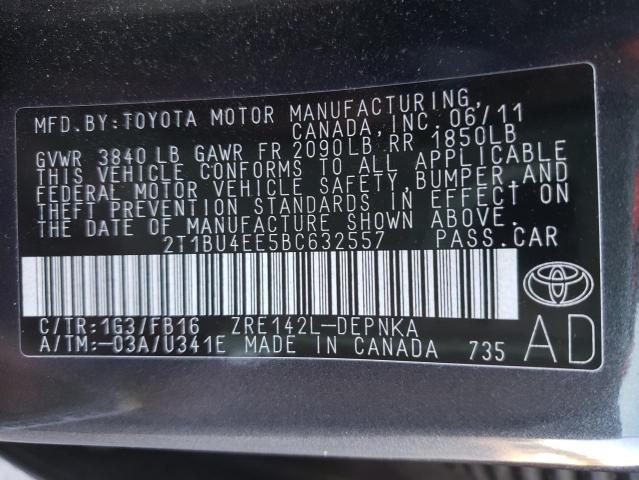 Photo 10 from auction – 2011 TOYOTA COROLLA BA with VIN 2T1BU4EE5BC632557