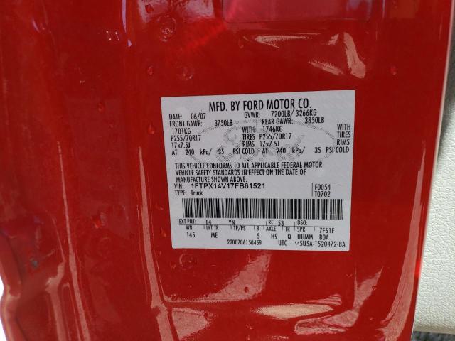 Photo 10 from auction – 2007 FORD F150 with VIN 1FTPX14V17FB61521