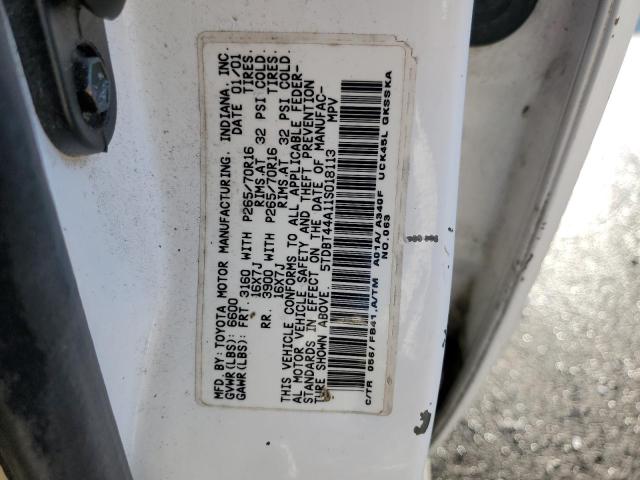Photo 10 from auction – 2001 TOYOTA SEQUOIA SR with VIN 5TDBT44A11S018113