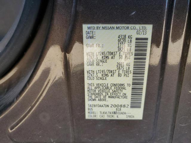 Photo 10 from auction – 2013 NISSAN NV 3500 S with VIN 5BZBF0AA7DN200882