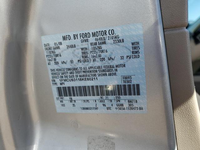 Photo 10 from auction – 2008 FORD ESCAPE XLT with VIN 1FMCU93118KE60211