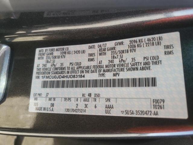 Photo 10 from auction – 2017 FORD ESCAPE TIT with VIN 1FMCU0JD4HUD83184