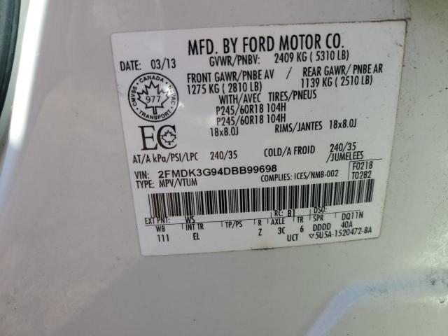 Photo 10 from auction – 2013 FORD EDGE with VIN 2FMDK3G94DBB99698