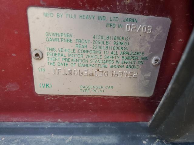 Photo 10 from auction – 2003 SUBARU FORESTER 2 with VIN JF1SG63603G763452