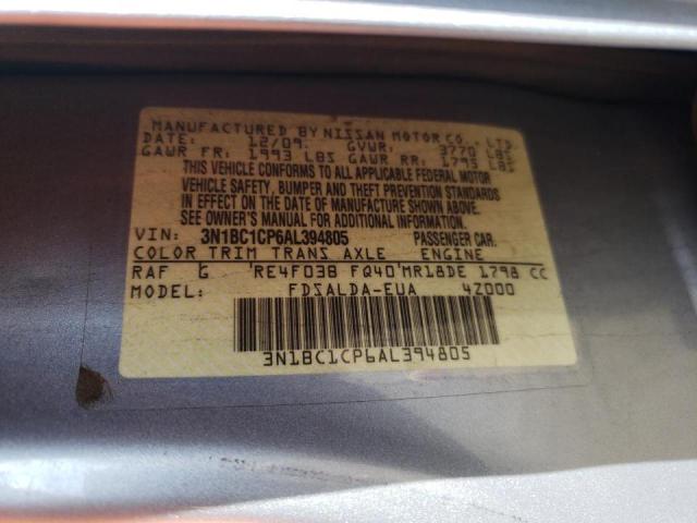 Photo 10 from auction – 2010 NISSAN VERSA S with VIN 3N1BC1CP6AL394805