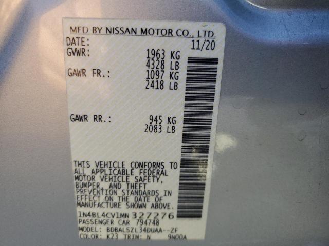 Photo 10 from auction – 2021 NISSAN ALTIMA SR with VIN 1N4BL4CV1MN327276
