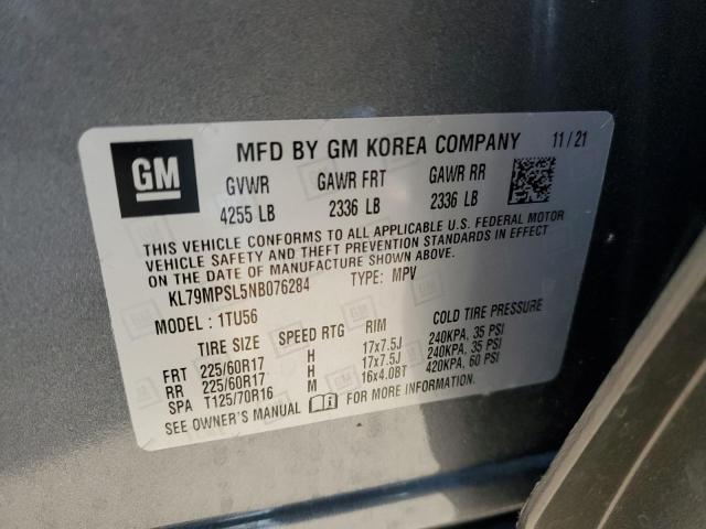Photo 10 from auction – 2022 CHEVROLET TRAILBLAZE with VIN KL79MPSL5NB076284