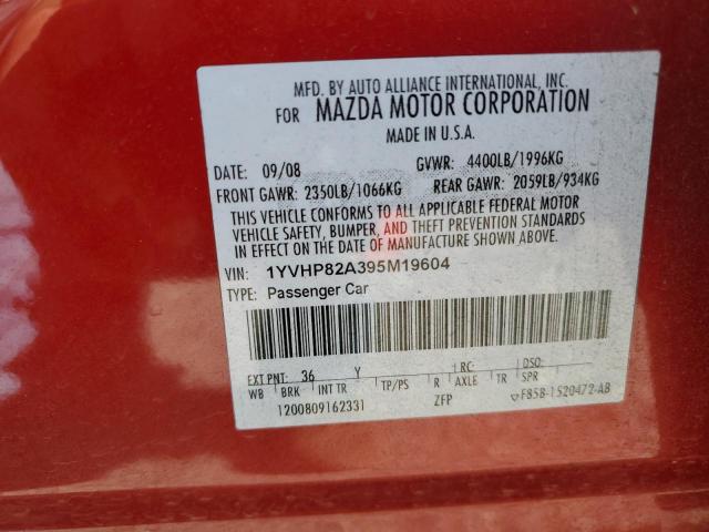 Photo 10 from auction – 2009 MAZDA 6 I with VIN 1YVHP82A395M19604