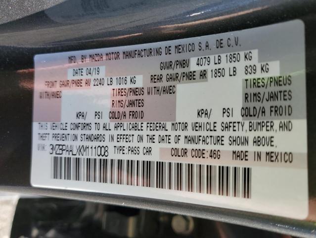 Photo 10 from auction – 2019 MAZDA 3 SELECT with VIN 3MZBPAALXKM111008