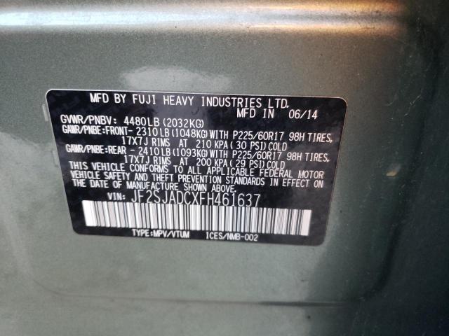 Photo 10 from auction – 2015 SUBARU FORESTER with VIN JF2SJADCXFH461637
