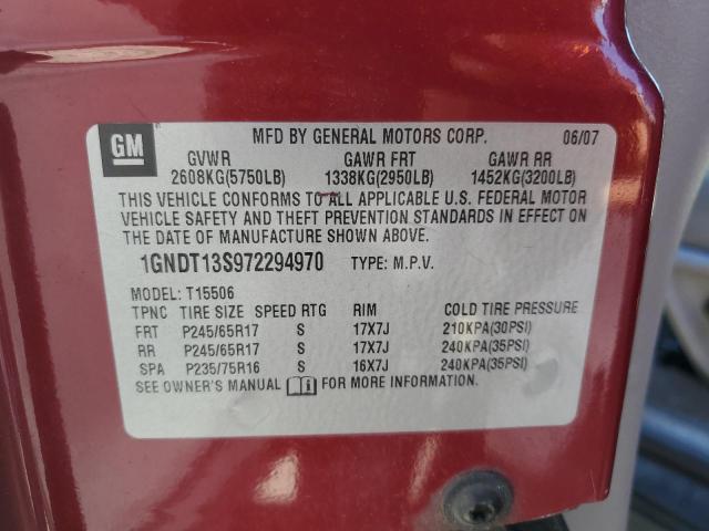 Photo 10 from auction – 2007 CHEVROLET TRAILBLAZE with VIN 1GNDT13S972294970
