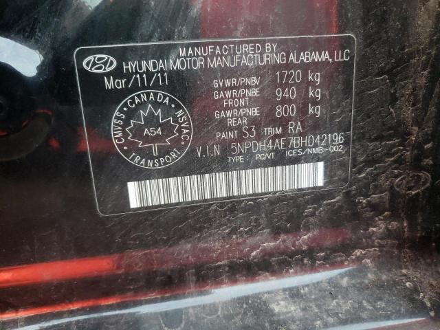 Photo 10 from auction – 2011 HYUNDAI ELANTRA GL with VIN 5NPDH4AE7BH042196