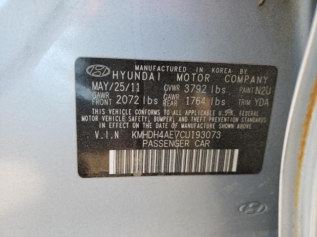 Photo 10 from auction – 2012 HYUNDAI ELANTRA GL with VIN KMHDH4AE7CU193073