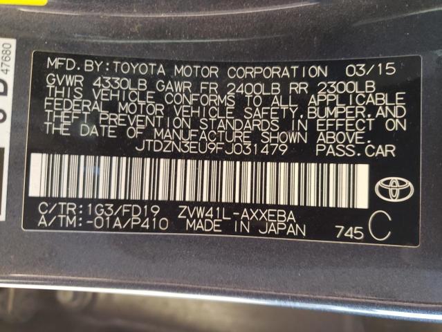 Photo 10 from auction – 2015 TOYOTA PRIUS V with VIN JTDZN3EU9FJ031479