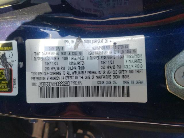 Photo 10 from auction – 2011 MAZDA CX-9 with VIN JM3TB3CVXB0332280