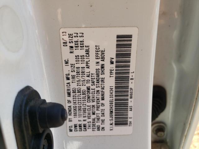 Photo 10 from auction – 2014 HONDA CR-V LX with VIN 5J6RM3H36EL004341