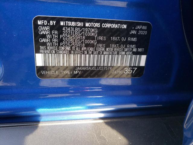Photo 10 from auction – 2020 MITSUBISHI OUTLANDER with VIN JA4AR3AU0LU027574
