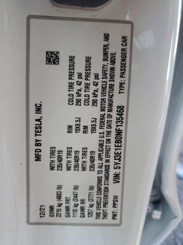Photo 10 from auction – 2022 TESLA MODEL 3 with VIN 5YJ3E1EB0NF135468