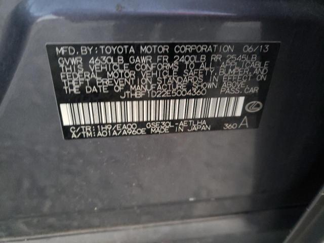 Photo 10 from auction – 2014 LEXUS IS 250 with VIN JTHBF1D22E5004360