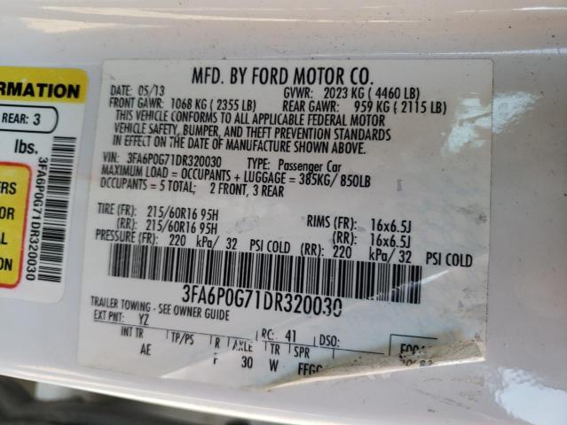 Photo 10 from auction – 2013 FORD FUSION S with VIN 3FA6P0G71DR320030