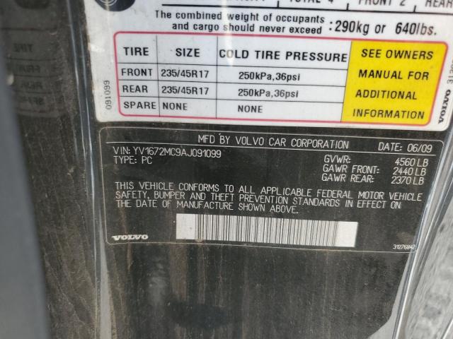 Photo 10 from auction – 2010 VOLVO C70 T5 with VIN YV1672MC9AJ091099