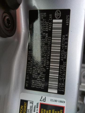 Photo 10 from auction – 2012 TOYOTA CAMRY BASE with VIN 4T1BF1FK9CU010623
