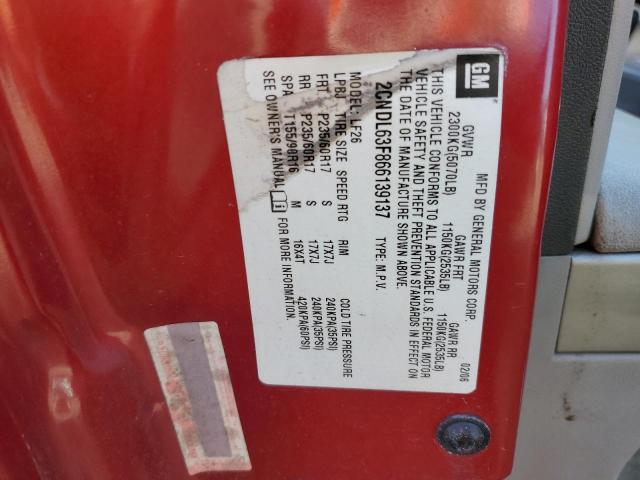Photo 10 from auction – 2006 CHEVROLET EQUINOX LT with VIN 2CNDL63F866139137