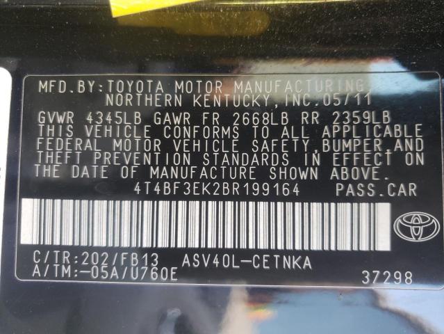Photo 10 from auction – 2011 TOYOTA CAMRY BASE with VIN 4T4BF3EK2BR199164