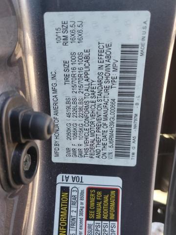 Photo 10 from auction – 2016 HONDA CR-V LX with VIN 5J6RM4H39GL000664