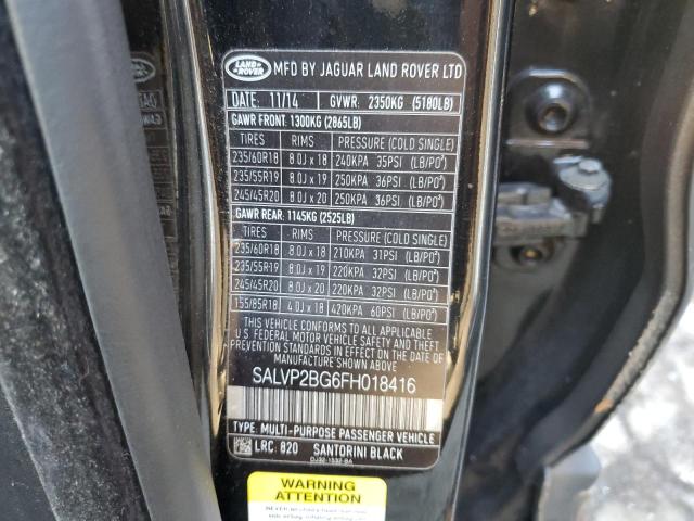 Photo 10 from auction – 2015 LAND ROVER RANGE ROVE with VIN SALVP2BG6FH018416