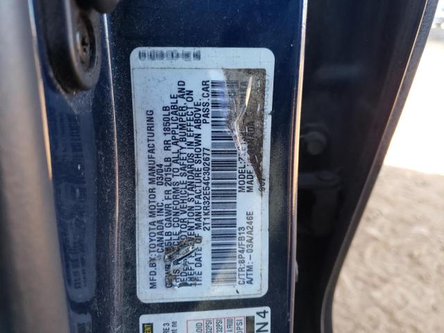 Photo 10 from auction – 2004 TOYOTA COROLLA MA with VIN 2T1KR32E54C302677