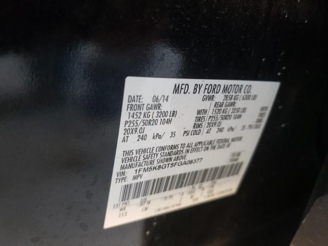 Photo 10 from auction – 2015 FORD EXPLORER S with VIN 1FM5K8GT5FGA08377