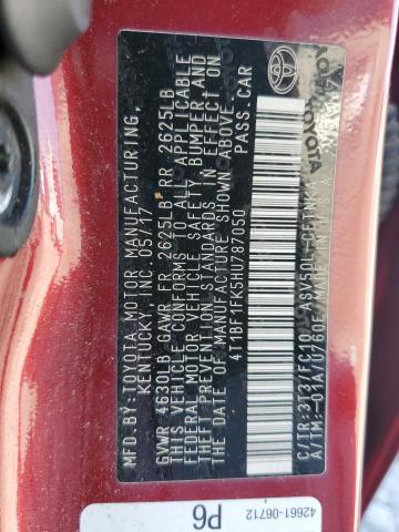 Photo 10 from auction – 2017 TOYOTA CAMRY LE with VIN 4T1BF1FK5HU787050