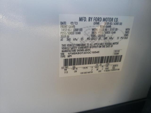 Photo 10 from auction – 2013 FORD EXPLORER S with VIN 1FM5K8GT2DGC18545