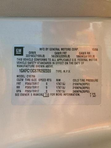 Photo 10 from auction – 2007 GMC YUKON with VIN 1GKFC13C67R292339