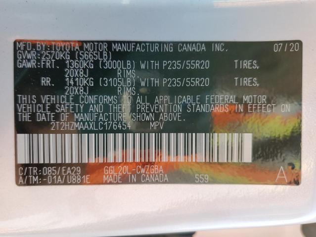 Photo 10 from auction – 2020 LEXUS RX 350 with VIN 2T2HZMAAXLC176454