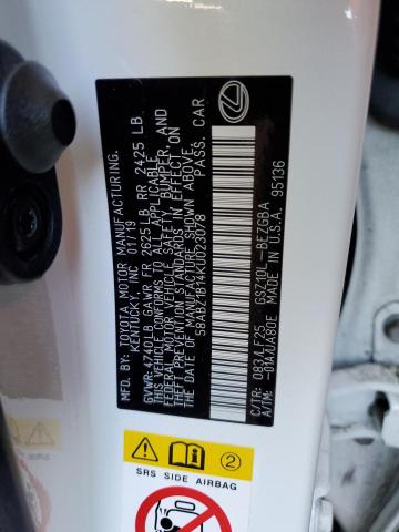 Photo 10 from auction – 2019 LEXUS ES 350 with VIN 58ABZ1B14KU023078