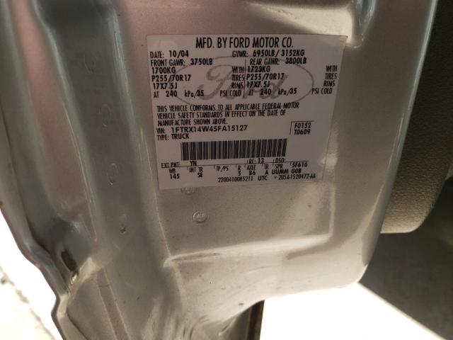 Photo 10 from auction – 2005 FORD F150 with VIN 1FTRX14W45FA15127