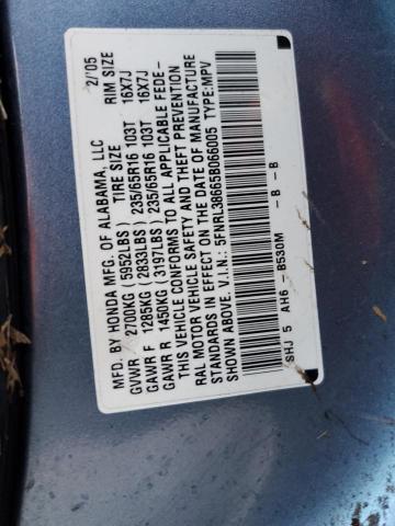 Photo 10 from auction – 2005 HONDA ODYSSEY with VIN 5FNRL38665B066005