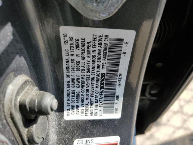 Photo 10 from auction – 2011 HONDA CIVIC LX with VIN 19XFA1F57BE026265