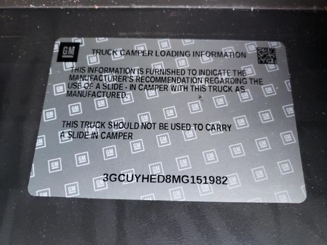 Photo 10 from auction – 2021 CHEVROLET SILVERADO with VIN 3GCUYHED8MG151982