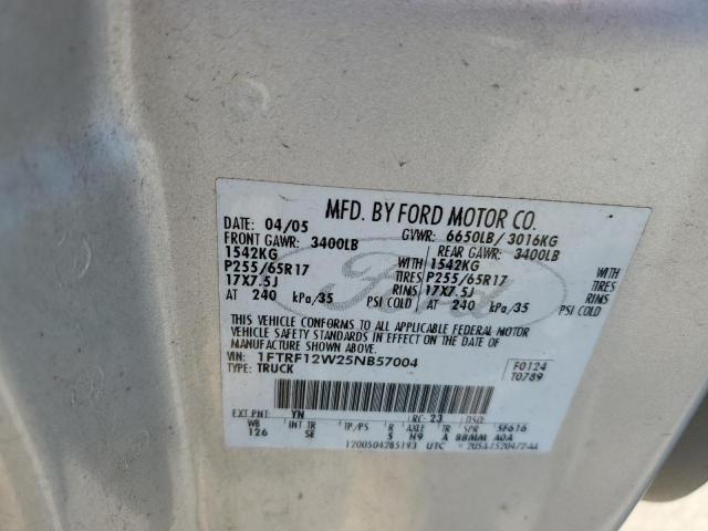 Photo 10 from auction – 2005 FORD F150 with VIN 1FTRF12W25NB57004