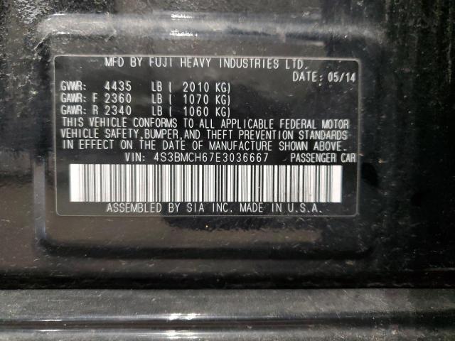 Photo 10 from auction – 2014 SUBARU LEGACY 2.5 with VIN 4S3BMCH67E3036667