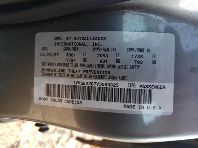 Photo 10 from auction – 1997 MAZDA 626 DX with VIN 1YVGE22C7V5669325