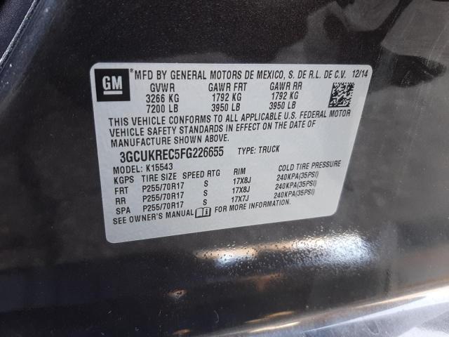 Photo 10 from auction – 2015 CHEVROLET SILVERADO with VIN 3GCUKREC5FG226655